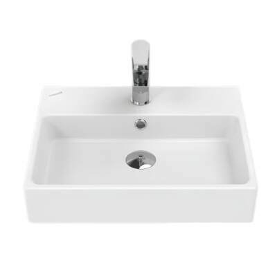 Creavit Next Kare Tezgâh Üstü Batarya Delikli Beyaz Lavabo 50x40 Cm NX242 - 5