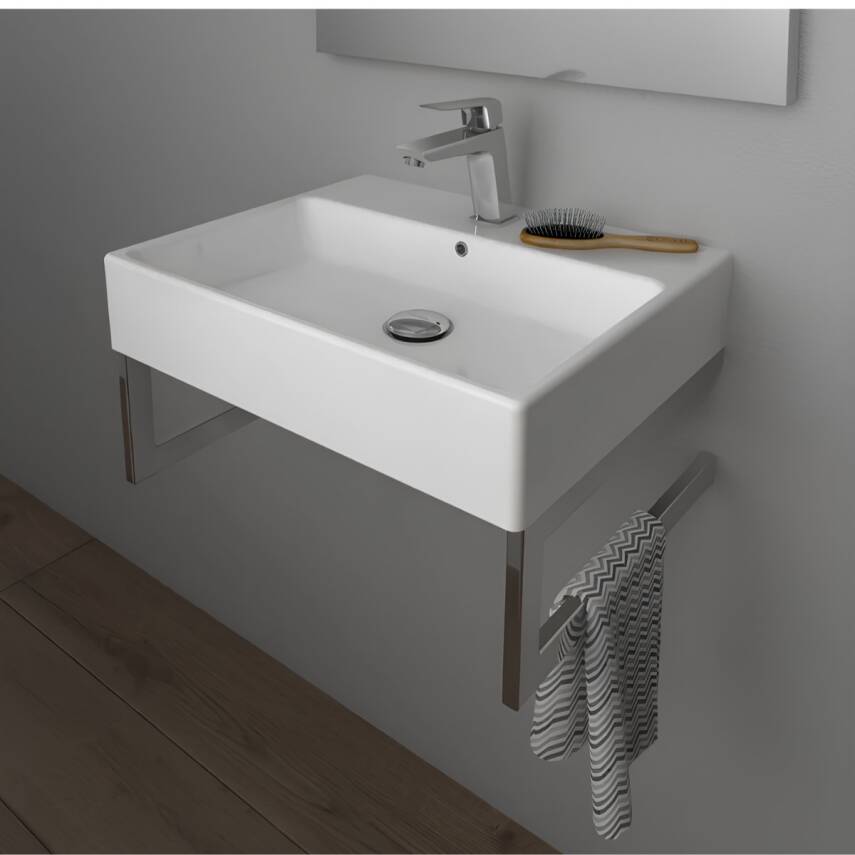 Creavit Next Kare Tezgâh Üstü Batarya Delikli Beyaz Lavabo 60x50 Cm NX260 - 2
