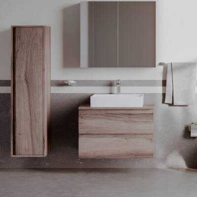 Creavit Next Kare Tezgâh Üstü Batarya Delikli Beyaz Lavabo 60x50 Cm NX260 - 3