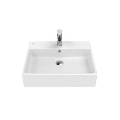 Creavit Next Kare Tezgâh Üstü Batarya Delikli Beyaz Lavabo 60x50 Cm NX260 - 4