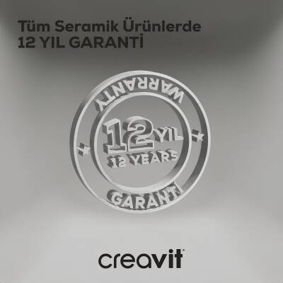 Creavit Next Kare Tezgâh Üstü Batarya Delikli Lavabo Beyaz 70x50 Cm NX270 - 5