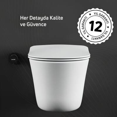 Creavit Nora Vortex Beyaz Asma Klozet NO323, Creavit Nora Duck Duroplast Yavaş Kapak - 2