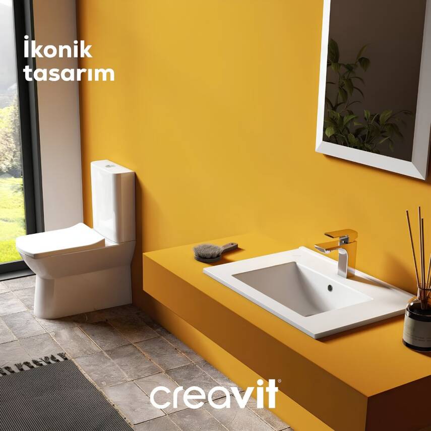 Creavit Nova Kanalsız Beyaz Duvara Sıfır Klozet Takımı NV361, Creavit Lara Yavaş Kapak - 2