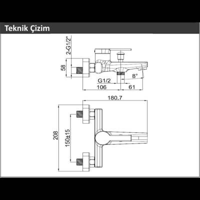 Creavit Nuovo Krom Banyo Bataryası NU2500 - 3