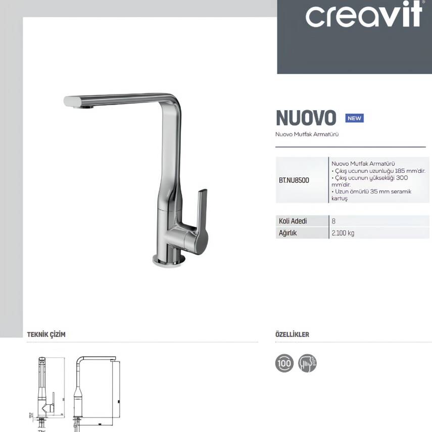 Creavit Nuovo Krom Eviye Bataryası NU8500 - 3