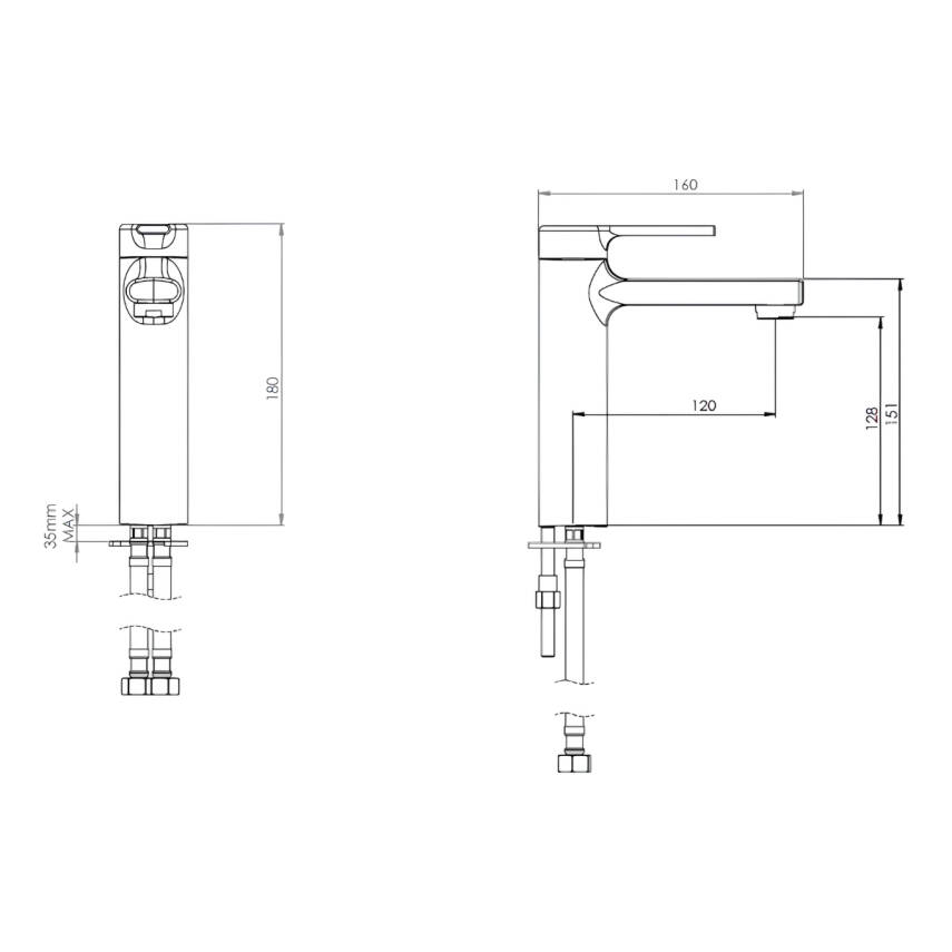 Creavit Nuovo Krom Lavabo Bataryası NU1600 - 5