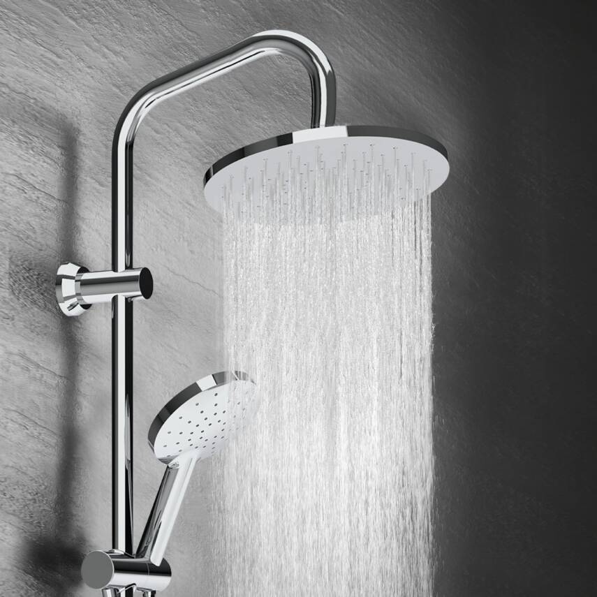Creavit Oval Krom Tepe Duş Sistemi Kendinden Temizleyicili SH640 - 2