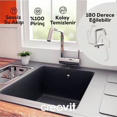 Creavit Pencere Önü Krom Eviye Bataryası MF8600