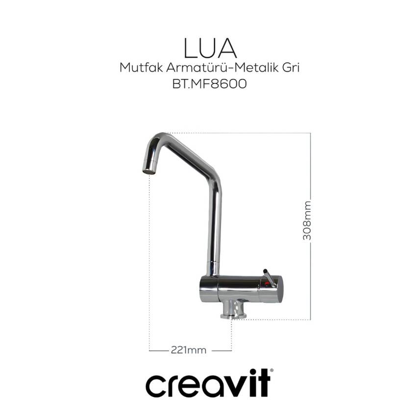 Creavit Pencere Önü Krom Eviye Bataryası MF8600 - 3