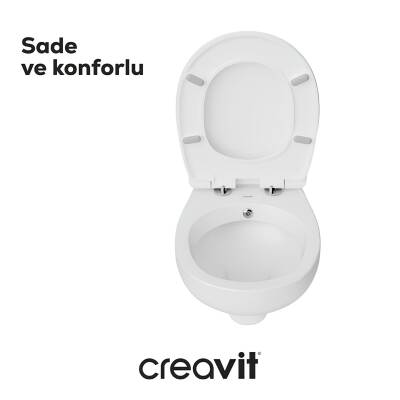 Creavit Perla Kanallı Beyaz Asma Klozet TP320, Creavit Perla Çınar Yavaş Kapak - 3