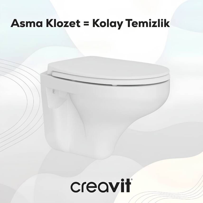 Creavit Perla Kanallı Beyaz Asma Klozet TP320, Creavit Perla Çınar Yavaş Kapak - 6