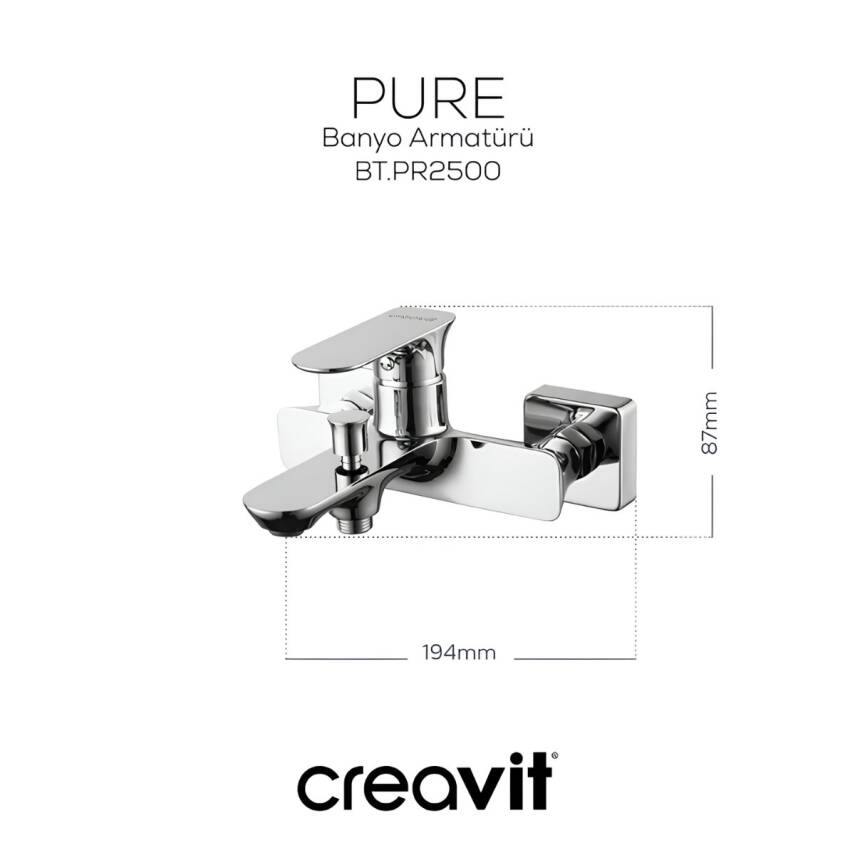 Creavit Pure Krom Banyo Bataryası PR2500 - 3
