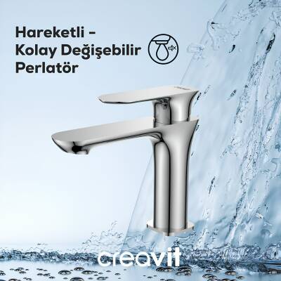 Creavit Pure Krom Lavabo-Banyo-Eviye Bataryası 3'lü Set PR1500-PR2500-PR8501 - 2