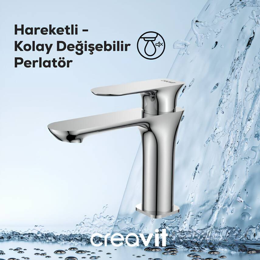 Creavit Pure Krom Lavabo-Banyo-Eviye Bataryası 3'lü Set PR1500-PR2500-PR8501 - 2