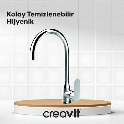 Creavit Pure Krom Lavabo-Banyo-Eviye Bataryası 3'lü Set PR1500-PR2500-PR8501 - 7