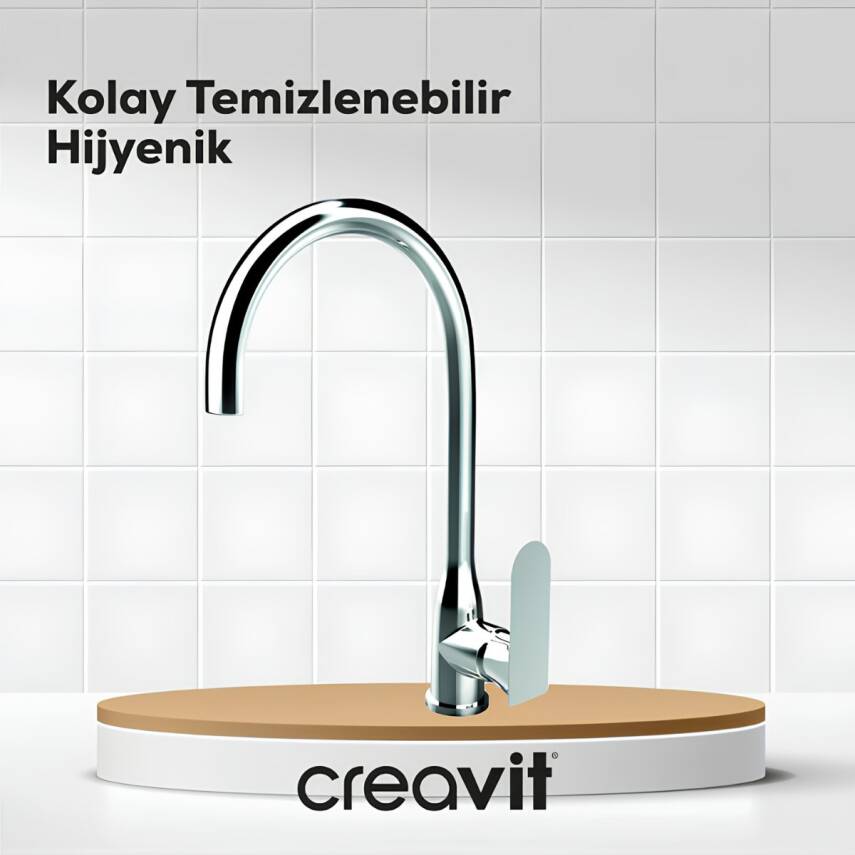 Creavit Pure Krom Lavabo-Banyo-Eviye Bataryası 3'lü Set PR1500-PR2500-PR8501 - 7