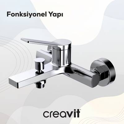 Creavit Ritmo Krom Lavabo-Banyo-Eviye Bataryası 3'lü Set RT1500-RT2500-RT8500 - 2
