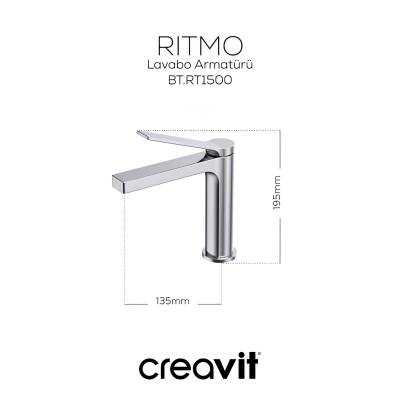 Creavit Ritmo Krom Lavabo Bataryası RT1500 - 5