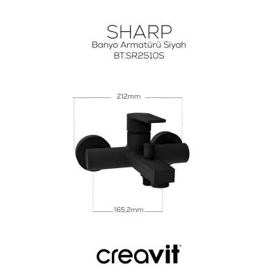 Creavit Sharp Mat Siyah Banyo Bataryası SR2510S - 3
