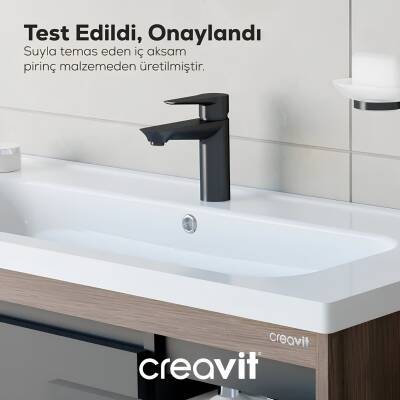 Creavit Sharp Mat Siyah Lavabo Bataryası SR1500S