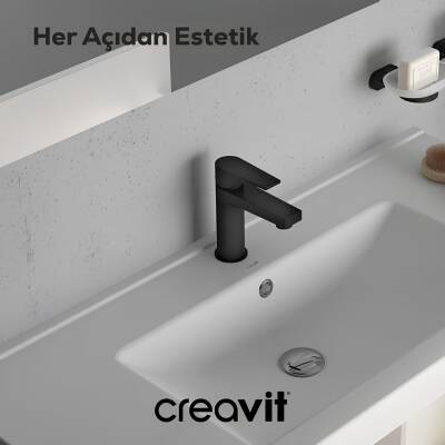 Creavit Sharp Mat Siyah Lavabo Bataryası SR1500S - 2