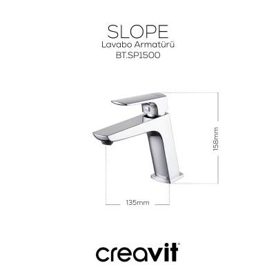 Creavit Slope Krom Lavabo Bataryası SP1500 - 3