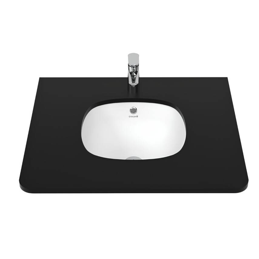 Creavit Solo Kare Tezgâh Altı Batarya Deliksiz Beyaz Lavabo 38x38 Cm SO037 - 5