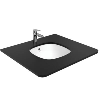 Creavit Solo Kare Tezgâh Altı Batarya Deliksiz Beyaz Lavabo 38x38 Cm SO037 - 6