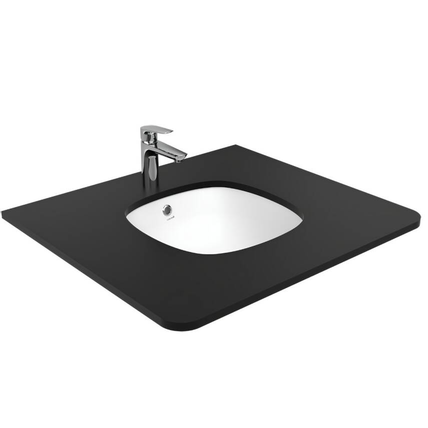 Creavit Solo Kare Tezgâh Altı Batarya Deliksiz Beyaz Lavabo 38x38 Cm SO037 - 6