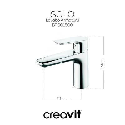 Creavit Solo Krom Lavabo Bataryası SO1500 - 4