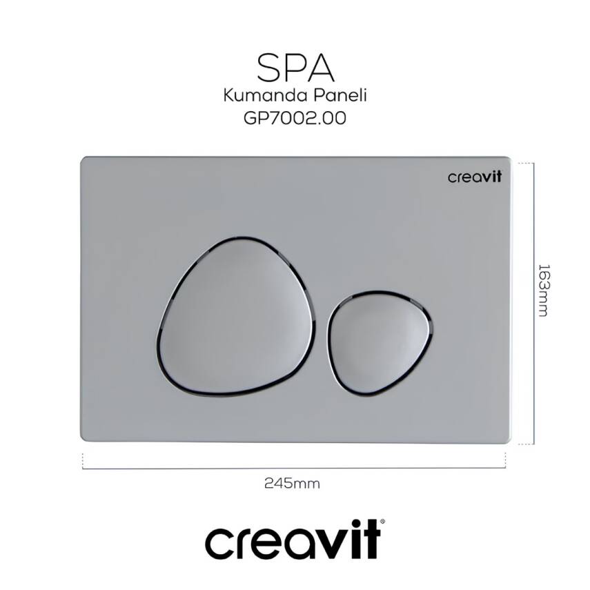 Creavit Spa Mat Gri Gömme Rezervuar Seti Asma Klozet Uyumlu 8 Cm 3/6 Litre GR5001-GP7002-MS.AC50L - 3