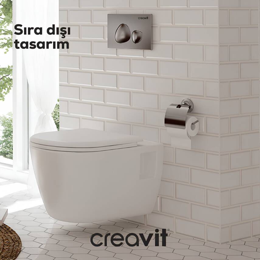 Creavit Spa Mat Gri Gömme Rezervuar Seti Asma Klozet Uyumlu 8 Cm 3/6 Litre GR5001-GP7002-MS.AC50L - 6