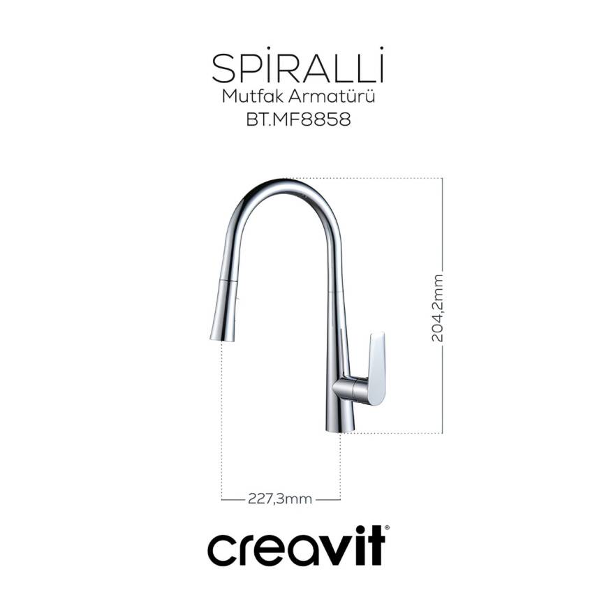 Creavit Spiralli Krom Eviye Bataryası MF8858 - 2