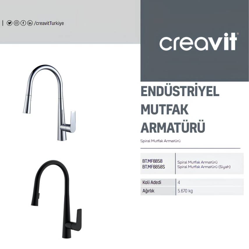 Creavit Spiralli Krom Eviye Bataryası MF8858 - 4