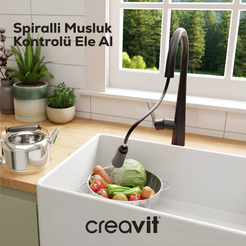 Creavit Spiralli Siyah Eviye Bataryası MF8858S - 1