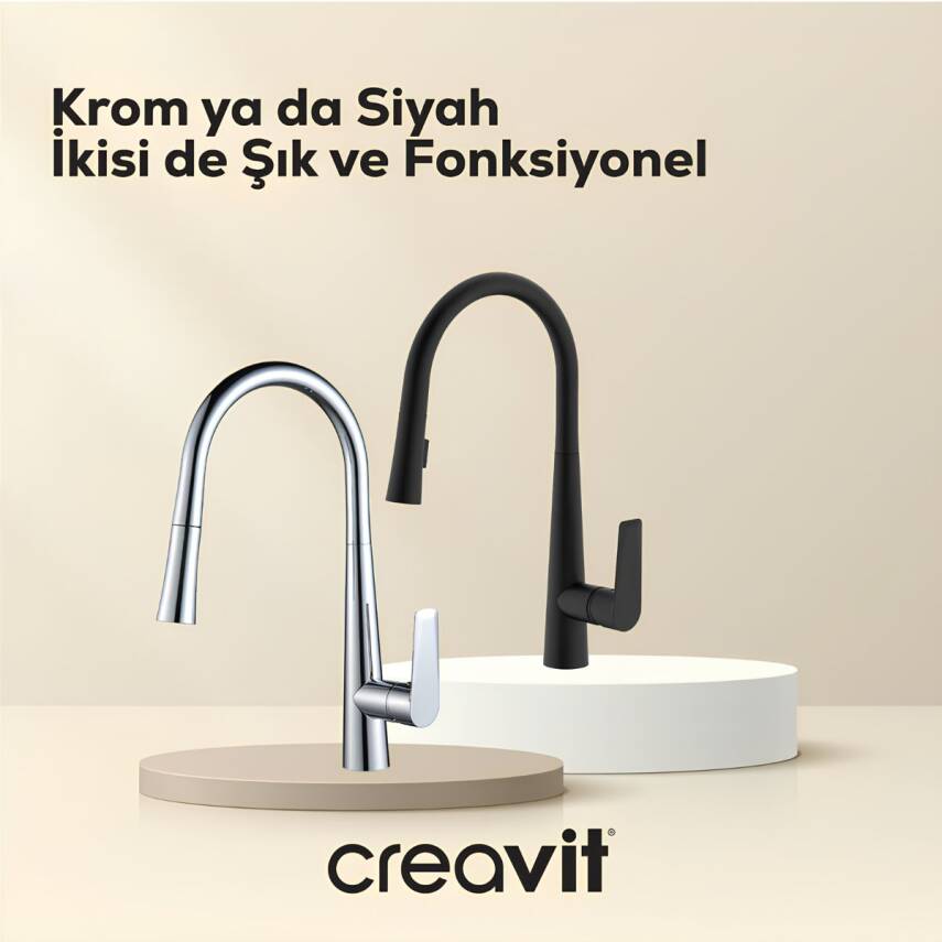 Creavit Spiralli Siyah Eviye Bataryası MF8858S - 4