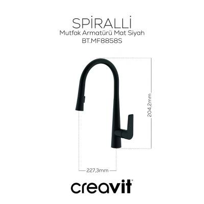 Creavit Spiralli Siyah Eviye Bataryası MF8858S - 5