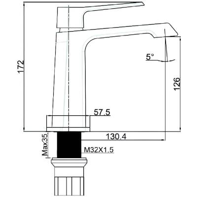 Creavit Stark Metalik Gri Lavabo Bataryası SK1500GR - 5