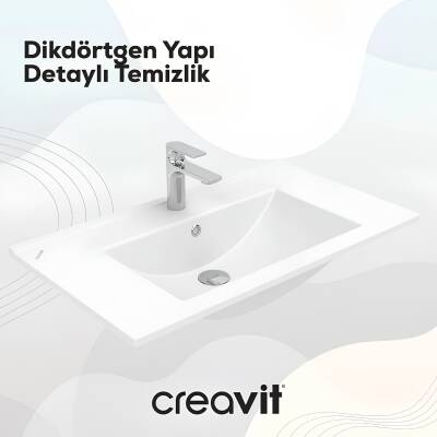 Creavit Su Etajer Uyumlu Beyaz Lavabo 80x45 Cm SU080