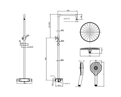 Creavit Termostatlı Krom Tepe Duş Sistemi SH510 - 4