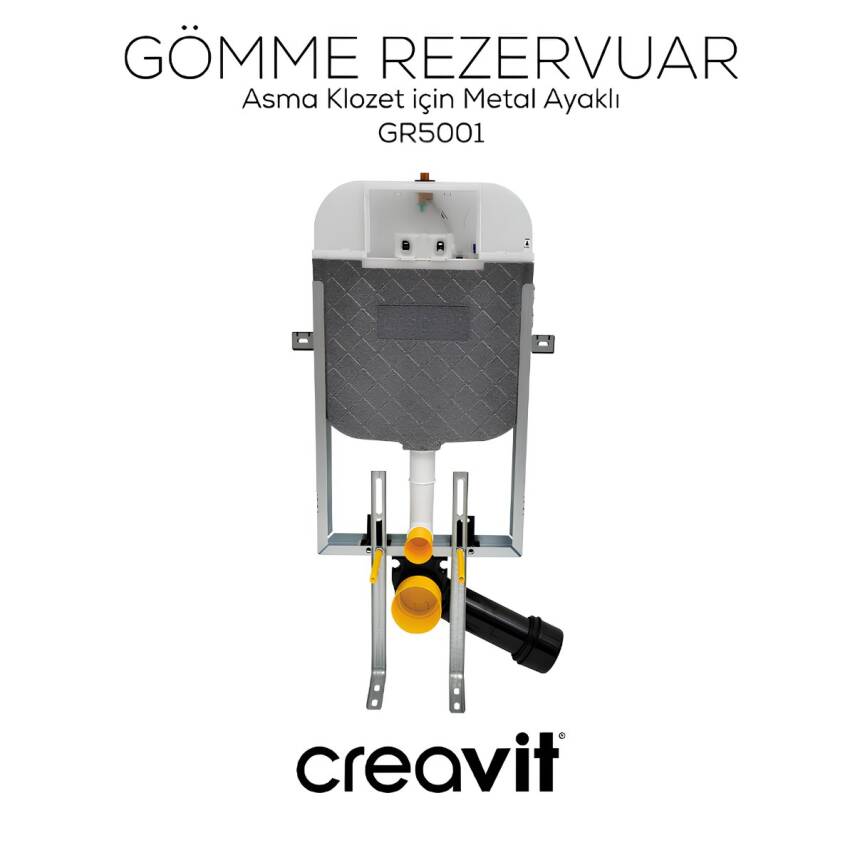 Creavit Terra Gömme Rezervuar Seti Asma Klozet Uyumlu 8 Cm GR5001-GP9002-MS.AC50L - 2