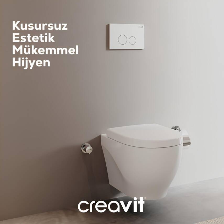 Creavit Terra Gömme Rezervuar Seti Asma Klozet Uyumlu 8 Cm GR5001-GP9002-MS.AC50L - 7