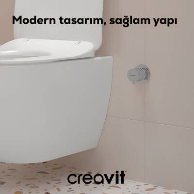 Creavit Terra Kanallı Beyaz Asma Klozet TP325, Creavit Terra Gömme Rezervuar Seti - 7