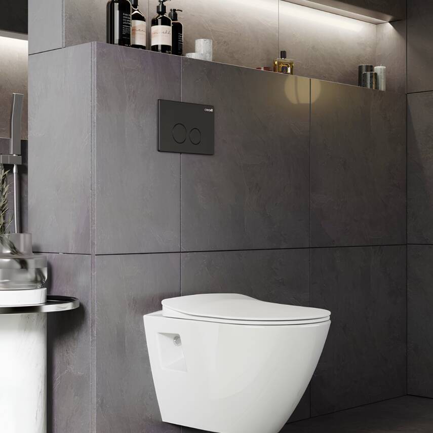 Creavit Terra Kanalsız Beyaz Asma Klozet TP329, Creavit Terra Duck Yavaş Kapak - 1