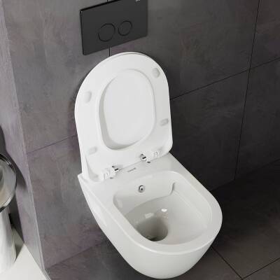 Creavit Terra Kanalsız Beyaz Asma Klozet TP329, Creavit Terra Duck Yavaş Kapak - 3