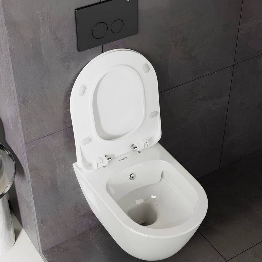 Creavit Terra Kanalsız Beyaz Asma Klozet TP329, Creavit Terra Duck Yavaş Kapak - 3