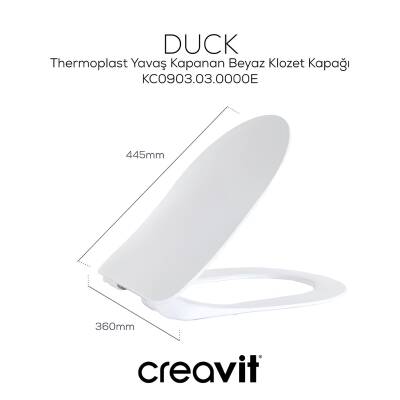 Creavit Terra Kanalsız Beyaz Asma Klozet TP329, Creavit Terra Duck Yavaş Kapak - 4