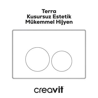 Creavit Terra Kömür Karası Gömme Rezervuar Seti 8 Cm GR5001-GP9002.10-MS.AC50L.KKR - 5