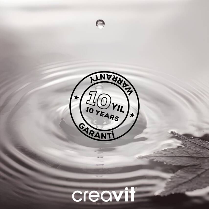 Creavit Terra Kömür Karası Gömme Rezervuar Seti 8 Cm GR5001-GP9002.10-MS.AC50L.KKR - 6