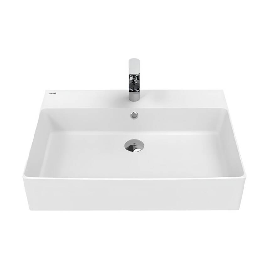 Creavit Volga Tezgâh Üstü Batarya Delikli Kare Beyaz Lavabo 70 Cm VX270 - 2